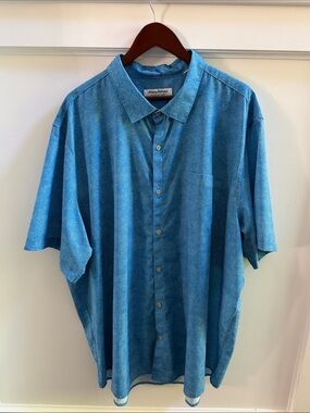 Tommy Bahama | Blue Geo Short Sleeve Button Down Shirt | 3XLT | GPC